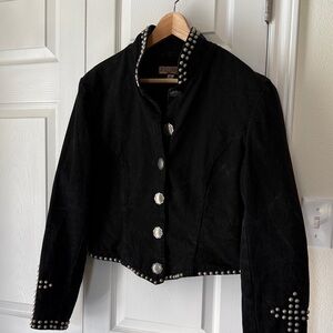 Double D Ranch Black Jacket with Silver Studs